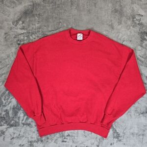 Vintage Jerzees Red Blank Crewneck Sweatshirt Size XL